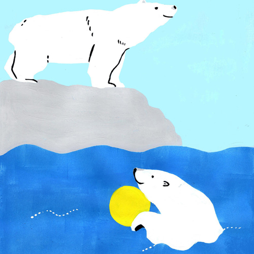 原画「旭山動物園のシロクマ」 イラスト yukayanuma 通販