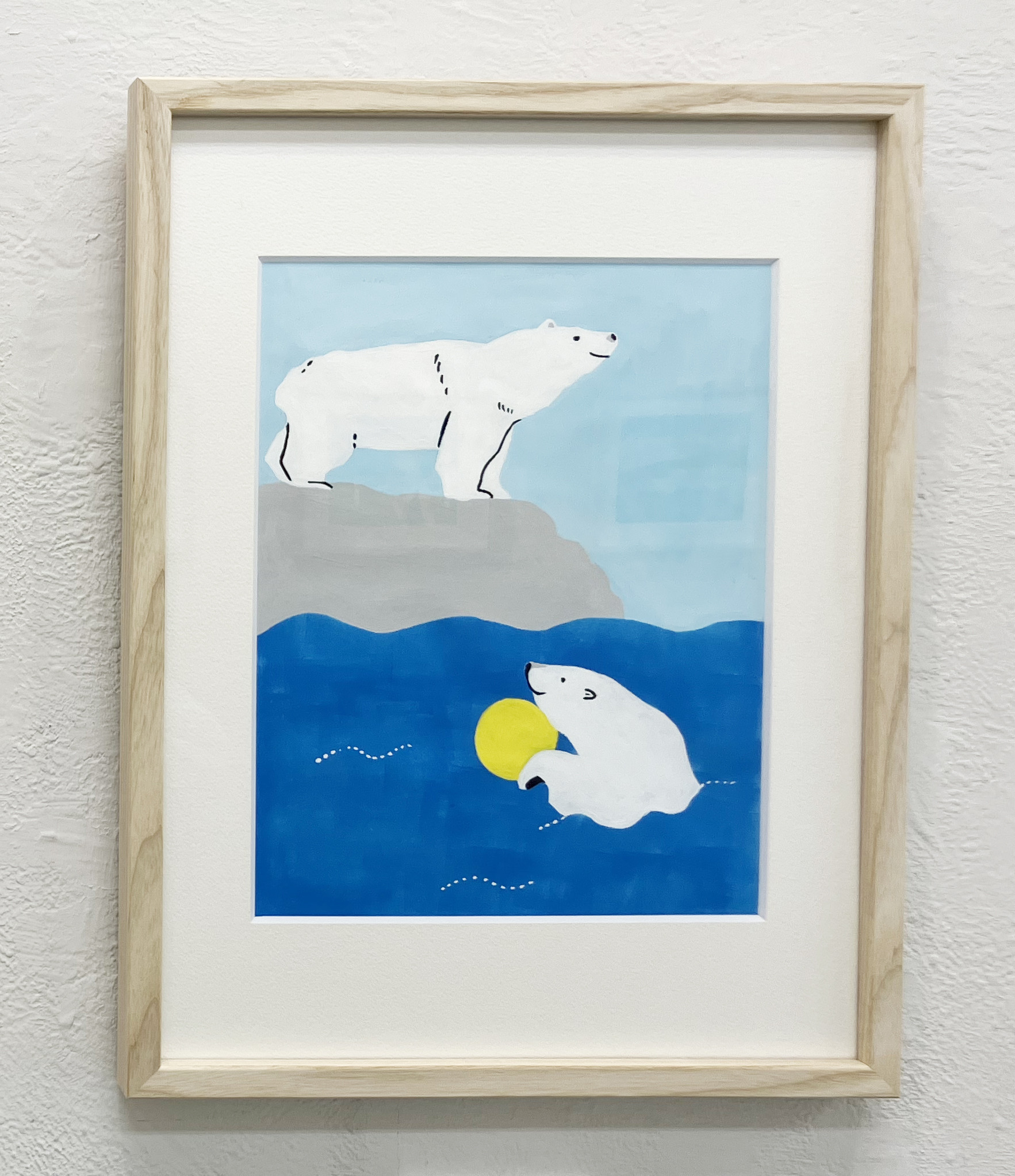 シロクマ 油彩画