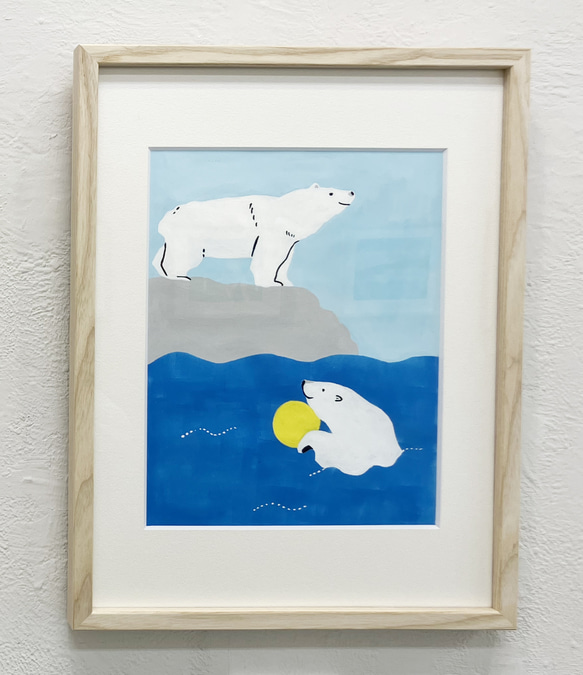 もんちゃん#14 原画 oil painting くま シロクマ もんちゃん#14 原画 oil painting くま シロクマ もんちゃん#14