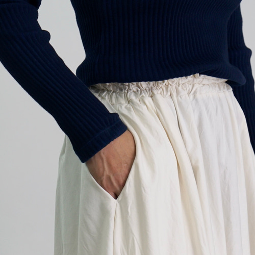 サーキュラースカート/生成り/三河織物 ロングスカート（マキシ