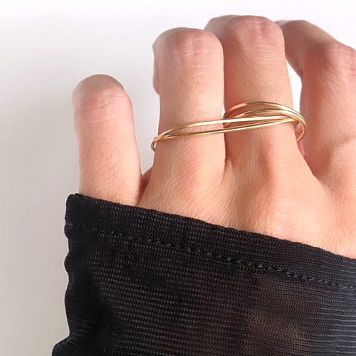 K18 ２連リング 4℃ K18/Pt「2連ツイン」リング ー コンビ｜【オレフィーチェ】Orefice