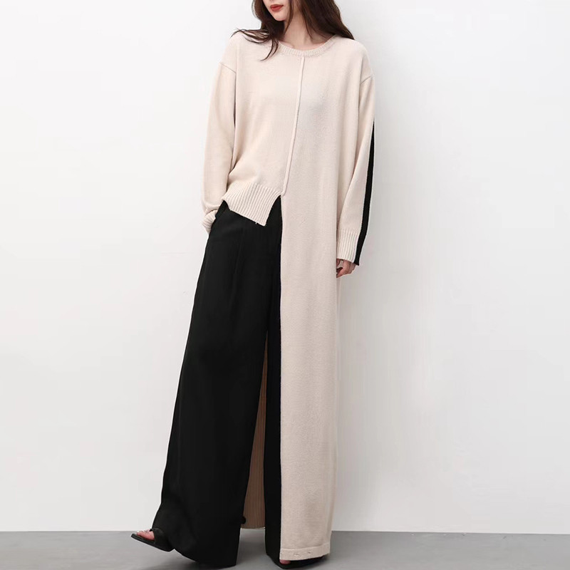 アンサンブルのように着こなせる2way☆アシンメトリーロングニット