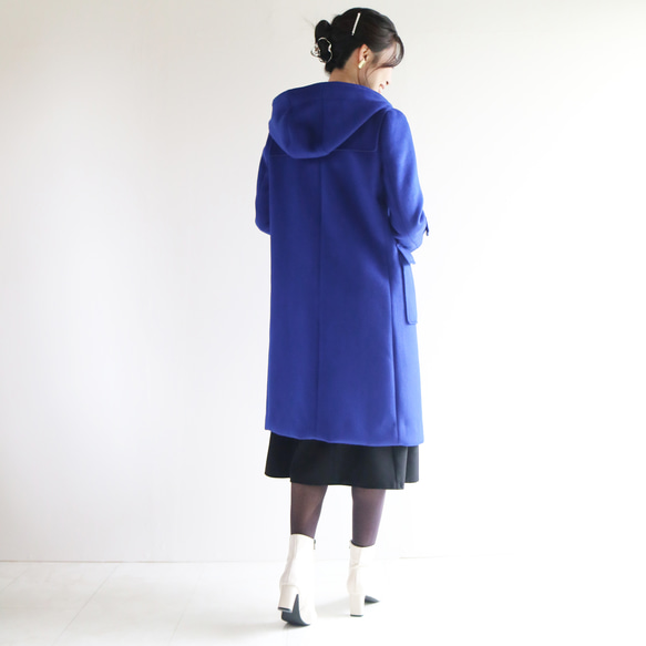 冬季新色【皇家藍】蓬鬆羊毛長粗呢大衣♥ 第7張的照片