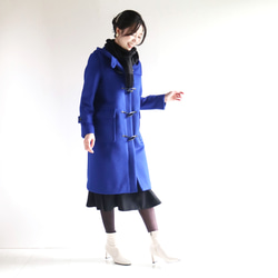 冬季新色【皇家藍】蓬鬆羊毛長粗呢大衣♥ 第4張的照片