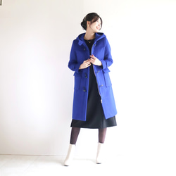 冬季新色【皇家藍】蓬鬆羊毛長粗呢大衣♥ 第2張的照片