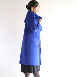 冬季新色【皇家藍】蓬鬆羊毛長粗呢大衣♥ 第3張的照片