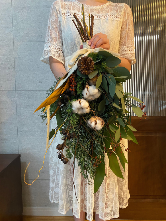 Happy Holiday SALE ＊ベルが鳴る針葉樹のスワッグ ⭐️クリスマスSALE