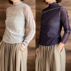 【カラー選べる2枚セット】前後で着れる♡シアーメッシュ素材の2WAYメローインナー/シアートップス 20枚目の画像