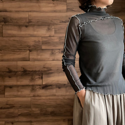 【カラー選べる2枚セット】前後で着れる♡シアーメッシュ素材の2WAYメローインナー/シアートップス 6枚目の画像