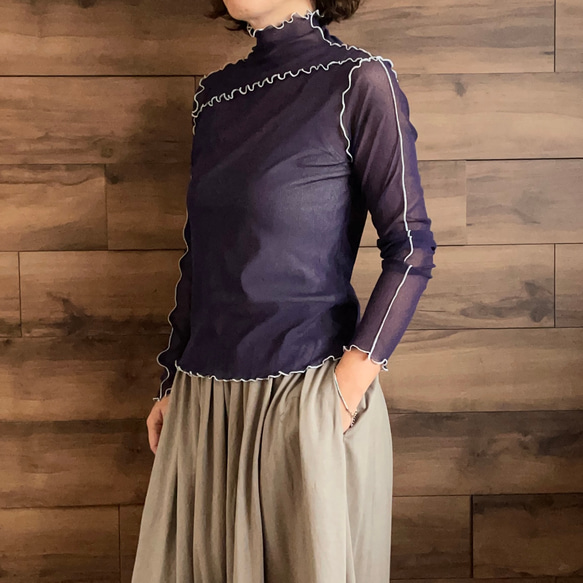 【カラー選べる2枚セット】前後で着れる♡シアーメッシュ素材の2WAYメローインナー/シアートップス 10枚目の画像