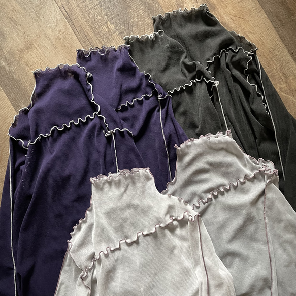 【カラー選べる2枚セット】前後で着れる♡シアーメッシュ素材の2WAYメローインナー/シアートップス 2枚目の画像