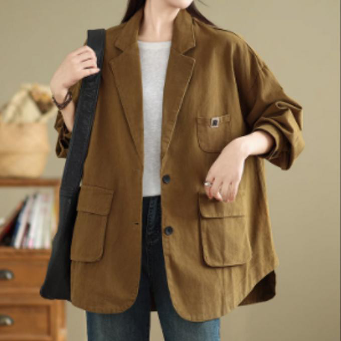 長袖 シャツのコート 春秋冬のゆったり した上着