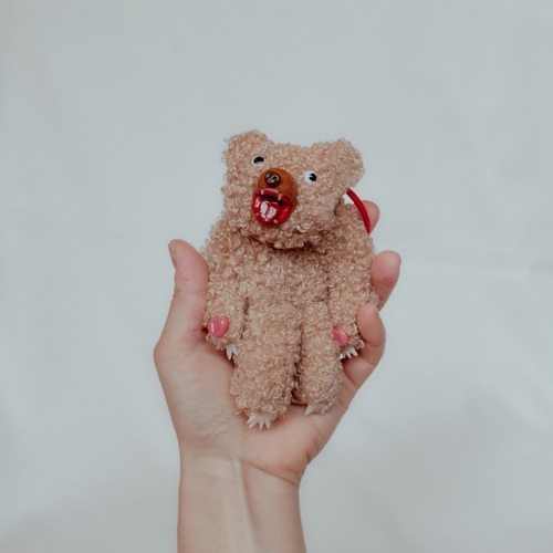 世界に1つだけ顔無し茶色熊ちゃんポーチ