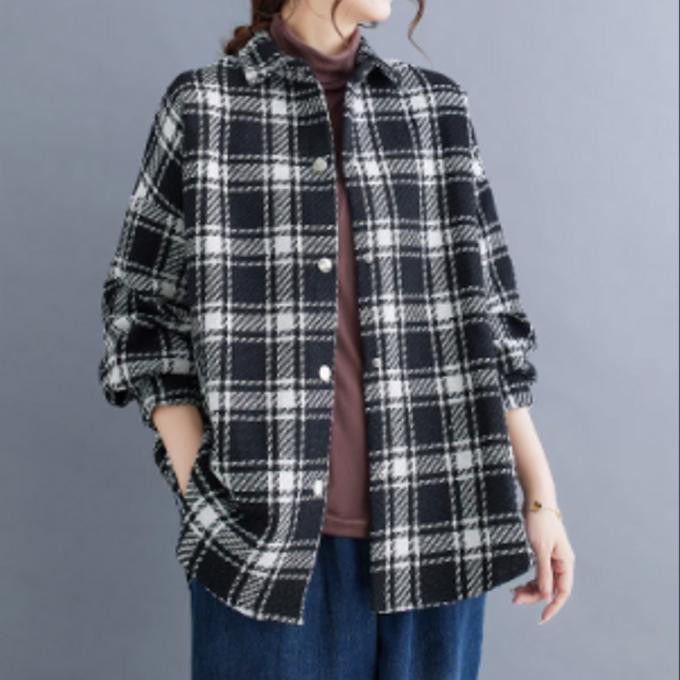 長袖 シャツのコート 春秋冬のゆったり した上着