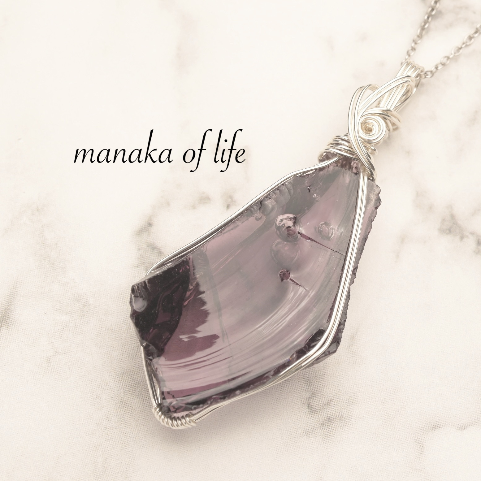 シエラネバダ産 アンダラクリスタル バイオレットソブリンアメシスト silver935 ワイヤーラッピング 送料無料