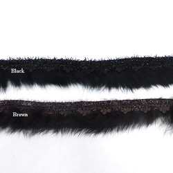 ラビットファー フリンジリボン（Brown / ブラウン）×10cm 6枚目の画像