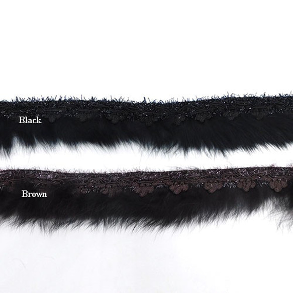 ラビットファー フリンジリボン（Brown / ブラウン）×10cm 6枚目の画像