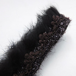 ラビットファー フリンジリボン（Brown / ブラウン）×10cm 2枚目の画像