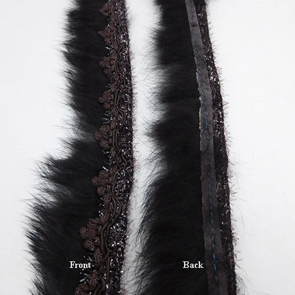 ラビットファー フリンジリボン（Brown / ブラウン）×10cm 5枚目の画像