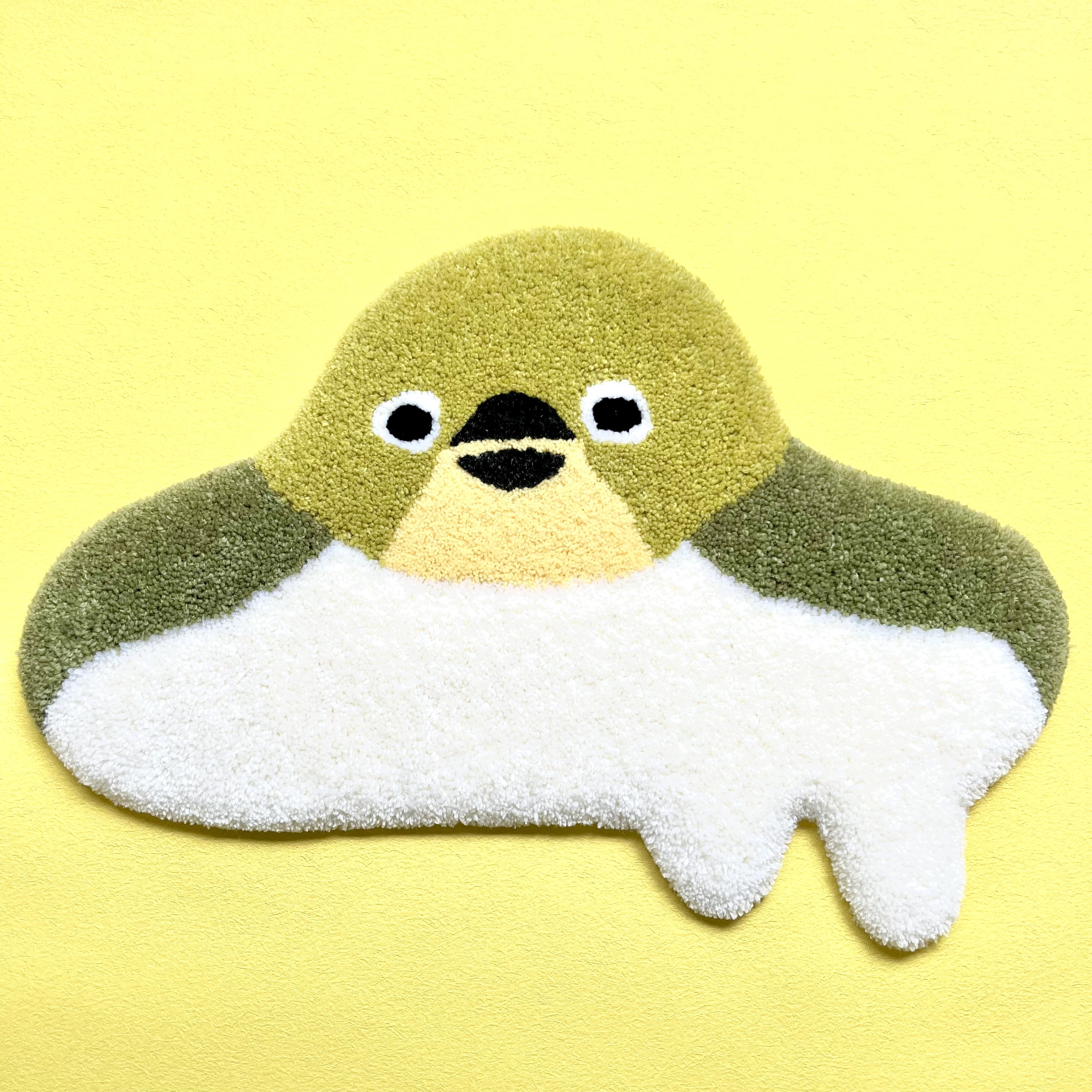 とけちゃった小鳥ラグ【メジロ】