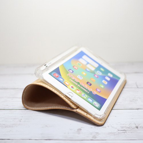 iPad mini ペンシルホルダー付き❗️タブレットケース 姫路ヌメ革