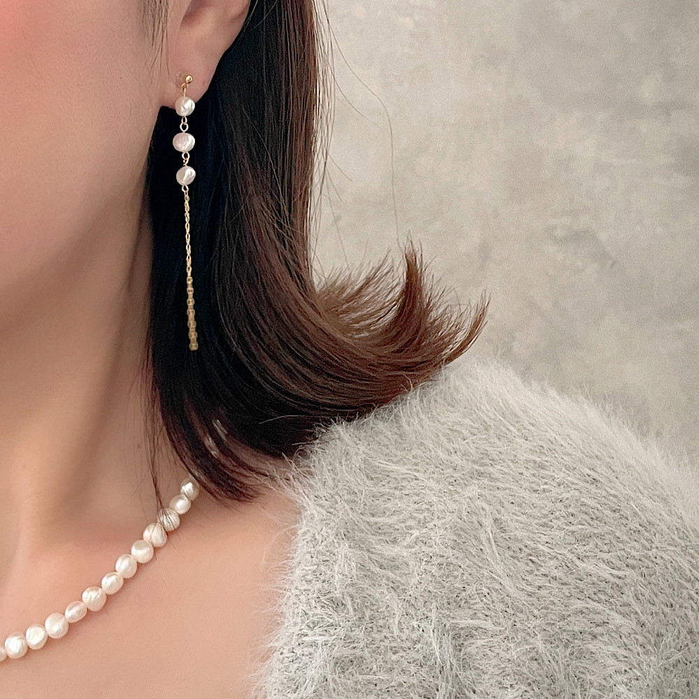 2点セット | 淡水パール 14kgf ネックレス・イヤリング/ピアス