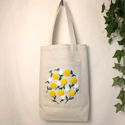 ハンドメイド★バケツ型トートバッグ ★フラワー★パンチニードル刺繍マザーズバック 59a7ab64662c781a9fd8cd1a897bd7