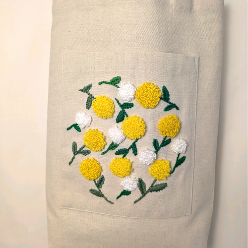 マチャケ様　お花刺繍風　マチありＬサイズ グラニーバッグ　ハンドメイド 1a1b359e7df2e2abf2cf326e3ee398
