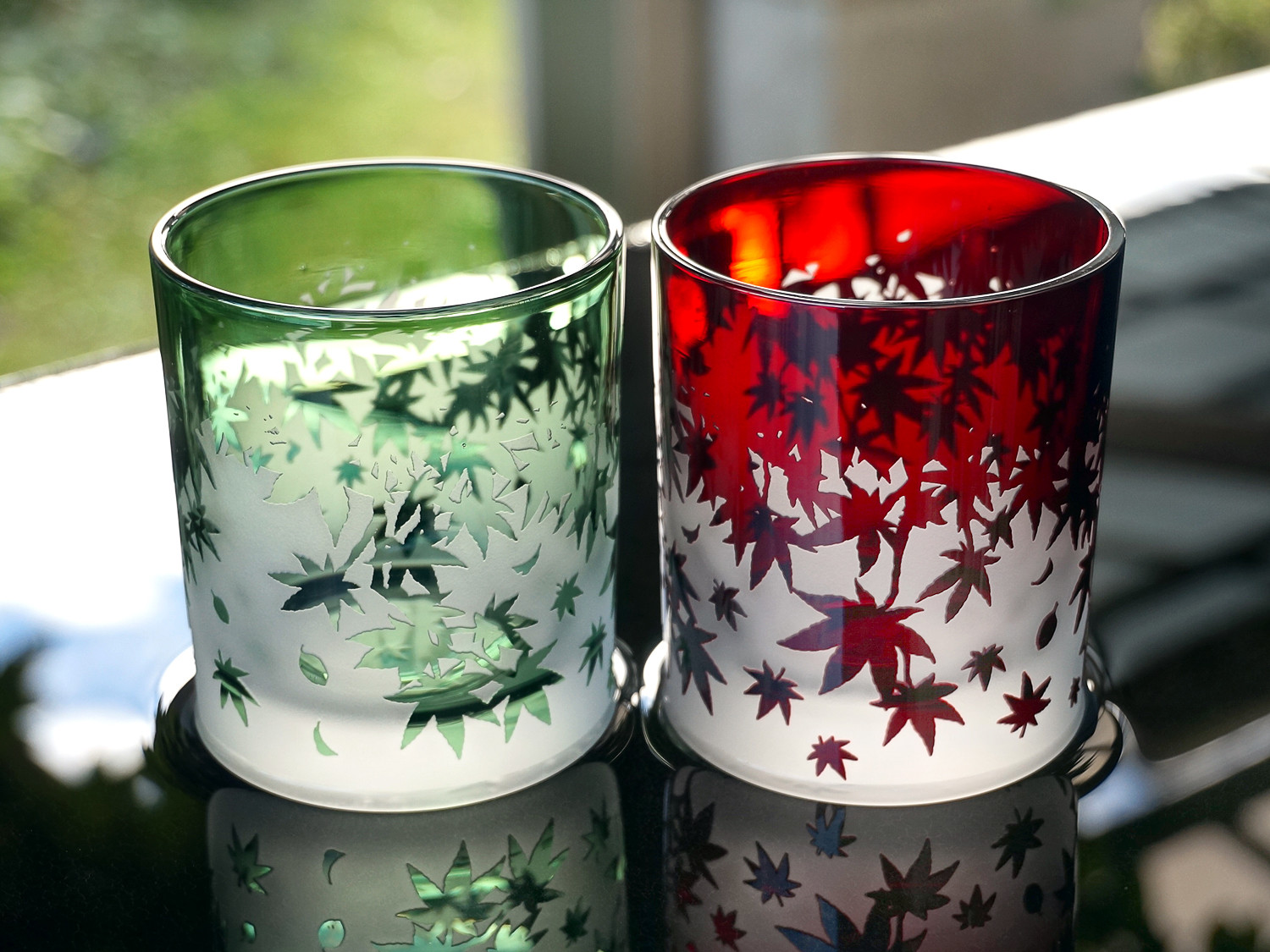 赤い海馬装飾グラス 紅葉グラス グラス crafterior [ｸﾗﾌﾃﾘｱ] 通販 18451962｜Creema