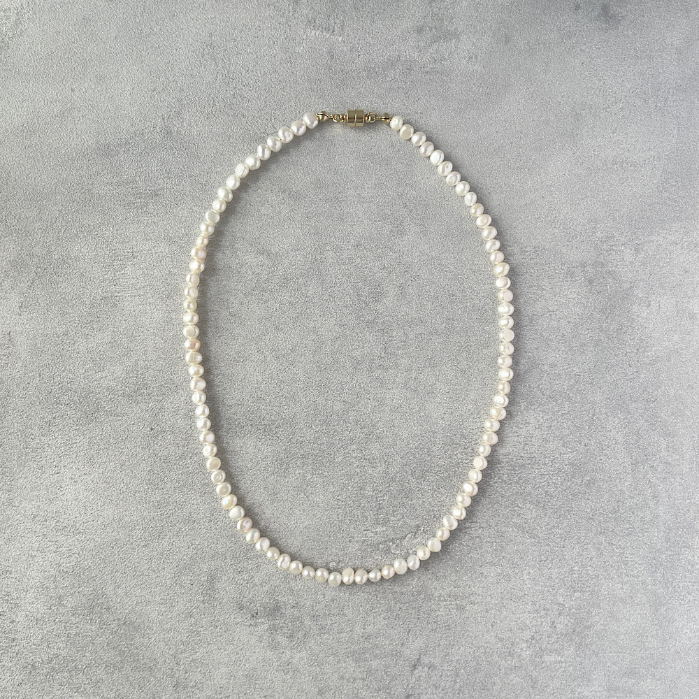 カチッとワンタッチマグネット | 淡水パール14kgfネックレス | 使いやすい45cm | セレモニー　入学式