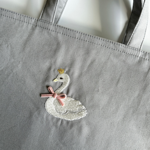 レッスンバッグ✖️2 上履き入れ✖️2 ヌビ　ラベンダー刺繍 パープル レースxりぼん レッスンバッグ＆上履き入れ 2点セット