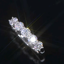 バタ子♡最高級モアサナイト プリンセスカット ハーフエタニティ　YG a9ecbf1b6f1d56e47d4f1ab346803e