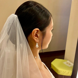 人気No.1 結婚式 2way大ぶり バロックパール パールピアス ウエディング パール イヤリング ブライダル 花嫁 10枚目の画像