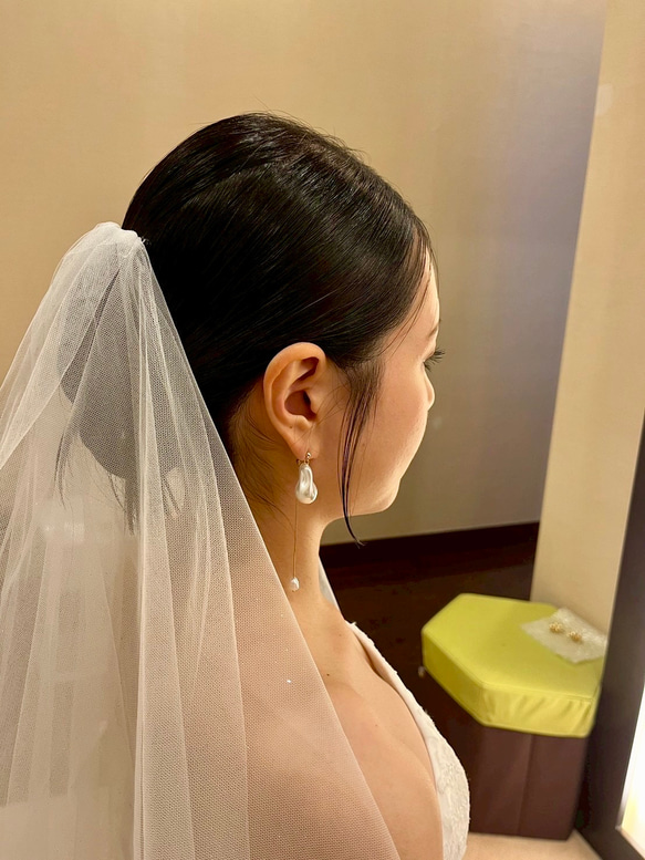人気No.1 結婚式 2way大ぶり バロックパール パールピアス ウエディング パール イヤリング ブライダル 花嫁 10枚目の画像