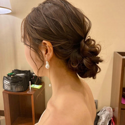 人気No.1 結婚式 2way大ぶり バロックパール パールピアス ウエディング パール イヤリング ブライダル 花嫁 3枚目の画像