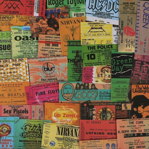 43枚ロックバンドチケット ヴィンテージ風 ニルバーナ レッド