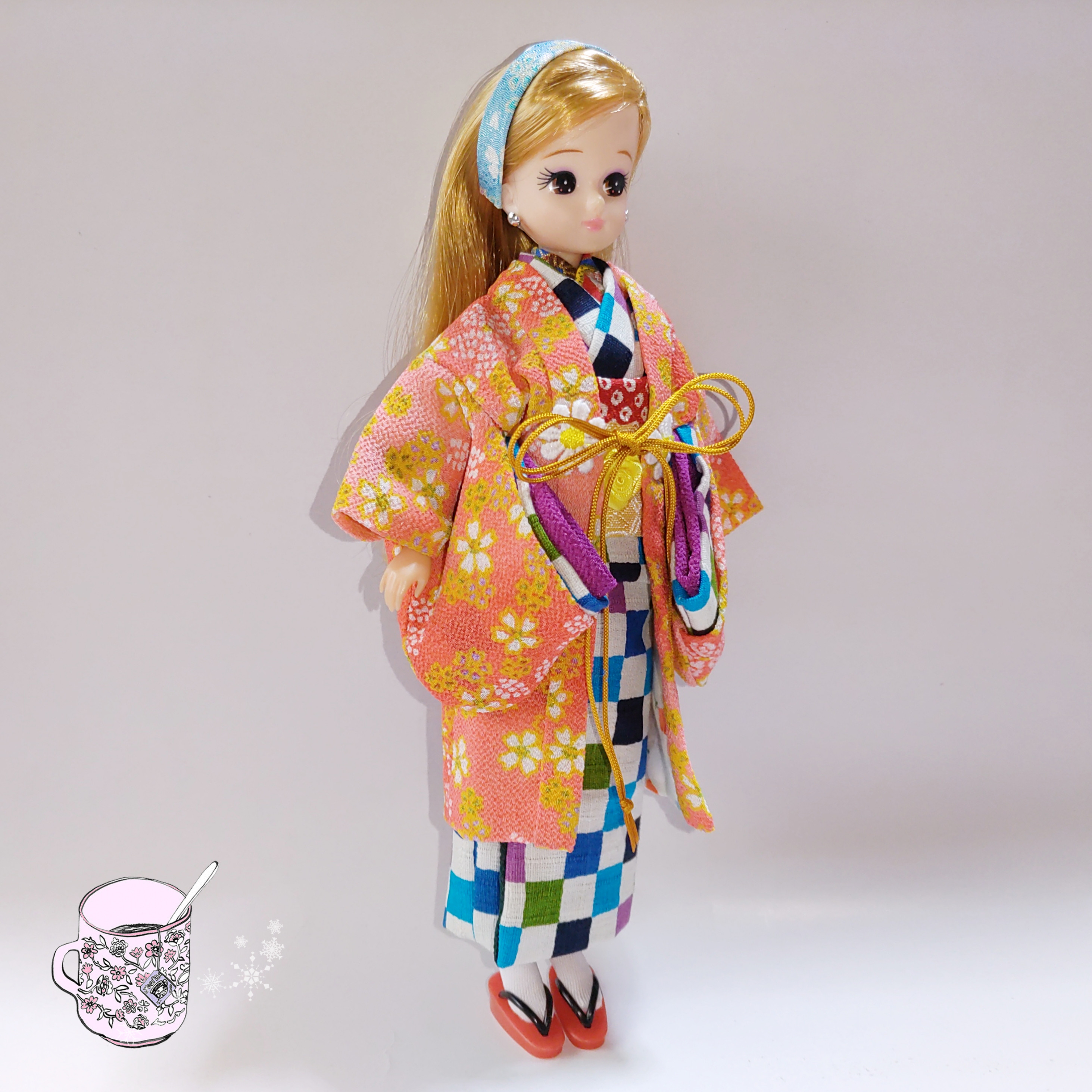BJD/SDドール服 人形服 BJD着物 和風振袖着物 春緋/春葉 春葉