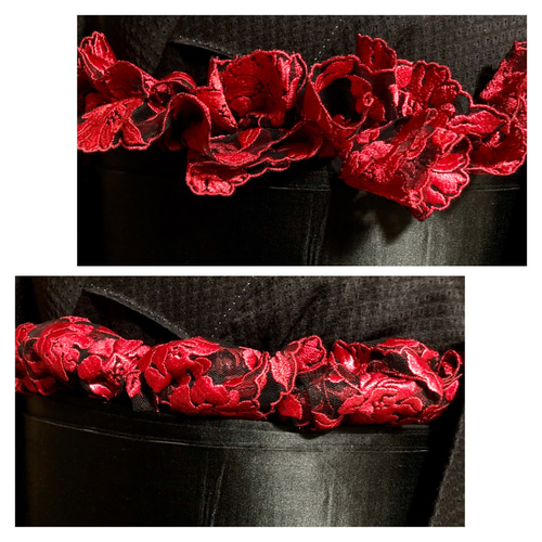 現品限り!!!【送料込み♪】一点物【新品未使用】豪華♡黒薔薇×レース　和装ベルト 楽天市場】【送料無料】サッシュベルト レース付きベルト ベルト