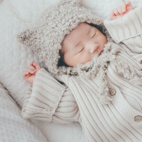 大人気♡ もこもこネコ耳ボンネット Kittybonnet 手編み ベビー帽子