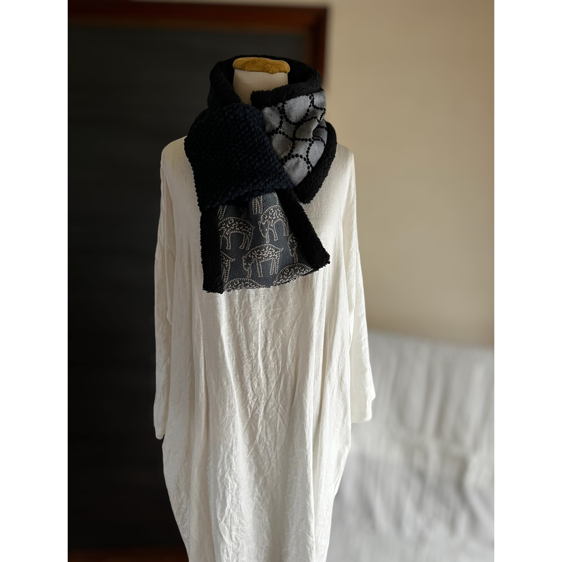 【マフラータイプ】count•tambourineのネックウォーマー  ミナペルホネン生地使用