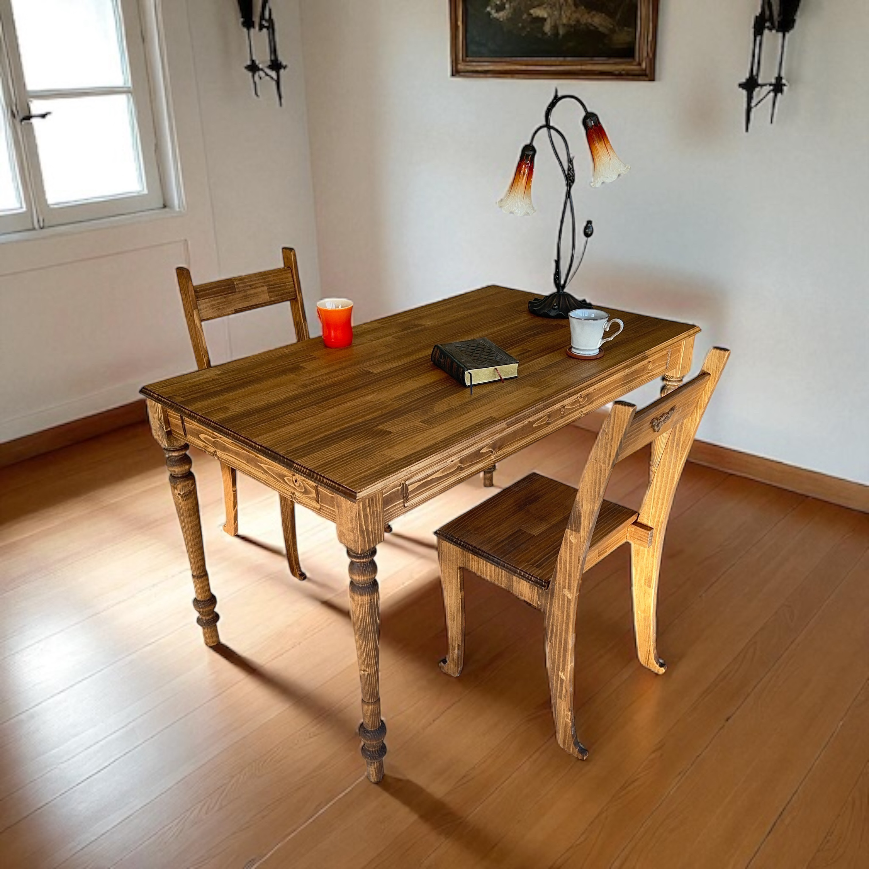 デザイン変更 可」英国 ろくろ脚 ダイニングテーブルB/サイズオーダー可 店舗什器 お店 什器 リビング 椅子別売り