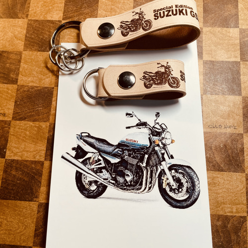 本革レザーキーストラップ GSX1400 オリジナルレザーキーストラップ