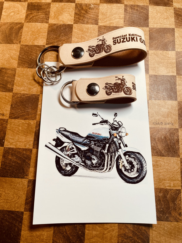 本革レザーキーストラップ GSX1400 オリジナルレザーキー