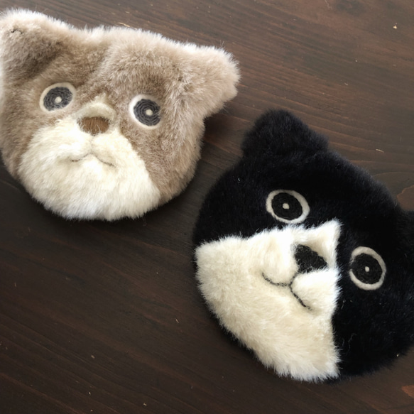 ハンドメイド　フラットポーチ　マスコットポーチ　猫ちゃん　パネル生地　猫バス ハンドメイド フラットポーチ マスコットポーチ 猫ちゃん パネル