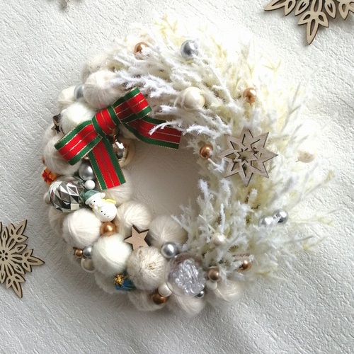 【再販】毛糸玉リース☆クリスマス 毛糸玉のクリスマスリース - HIBIIRO since2016 | minne byGMO