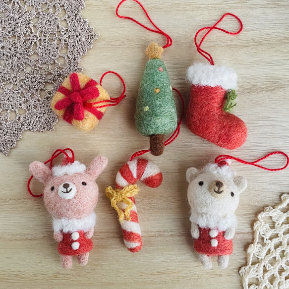 クリスマスオーナメント6点セット 羊毛フェルト ひつじのはらーず 通販