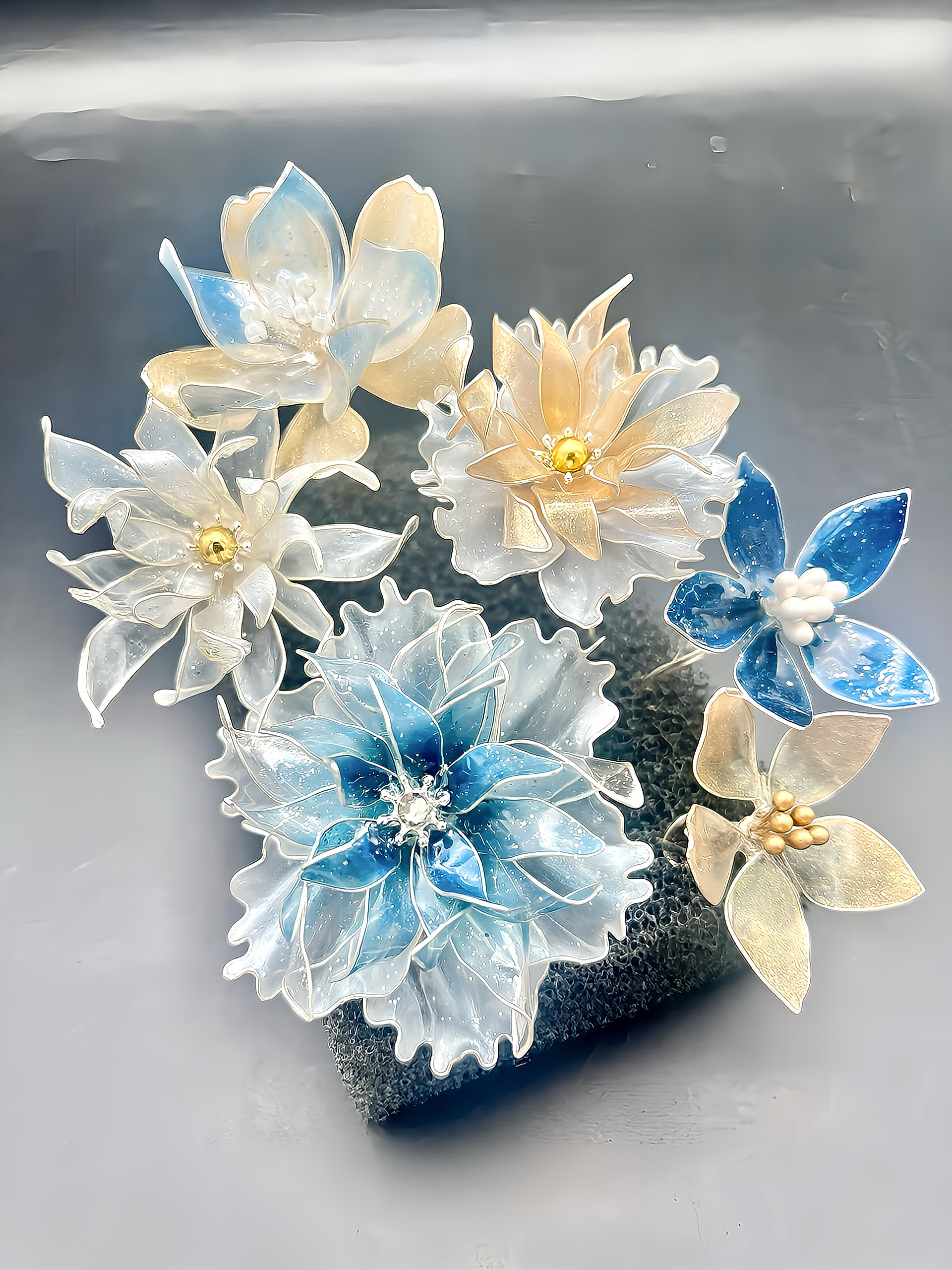 ミニ 芍薬 の 髪飾り ⭐︎ アメリカンフラワー ⭐︎ 成人式 ウェディング 卒業式