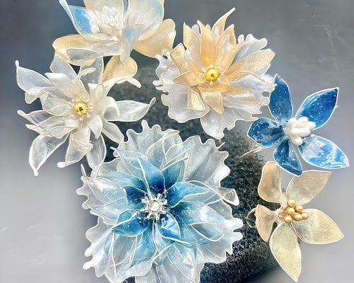 芍薬のアレンジメント　　　アメリカンフラワー　（ディップフラワー） 芍薬♡シャクヤク♡大輪♡ディップアート♡アメリカンフラワー