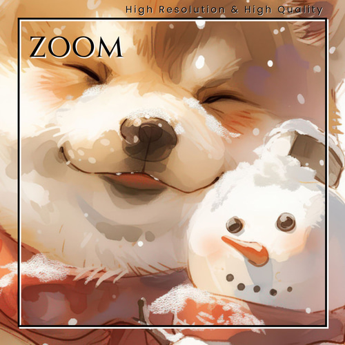 雪犬戯舞 - 柴犬・豆柴犬 No.2】クリスマス・冬・雪だるま・子犬