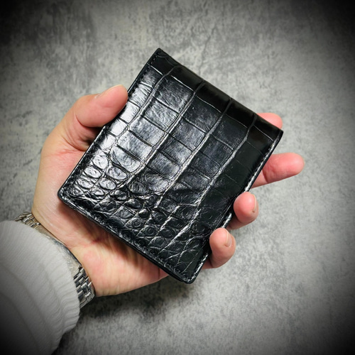 無双 クロコダイル 財布 メンズ 折財布 二つ折り 背部 腹部 一枚